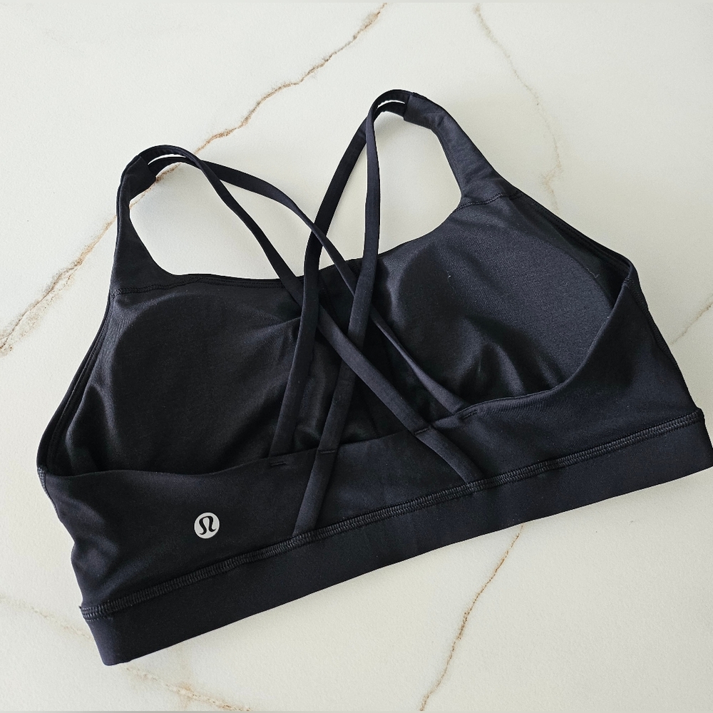 Lululemon Energy Bra Cross-back Black Size 10 w/pads W2EB2S